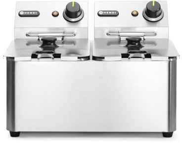 HENDI 205846 Friteuse 2x4L, 6000W, 470x380x(H)315mm, Inox