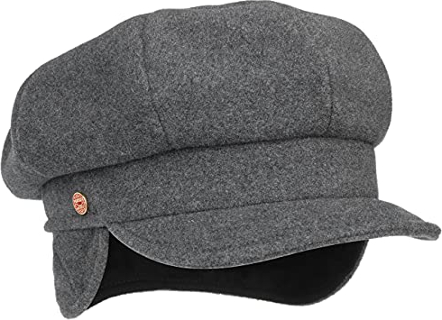 Mayser Camilla Ballonmütze Schirmmütze Wide Fit Ohrenklappen Made in EU Damen Winter anthrazit M (56-57 cm)