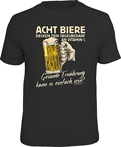 RAHMENLOS Original T-Shirt für den Bier-Kenner: Acht Biere, gesunde Ernährung kann so einfach Sein!