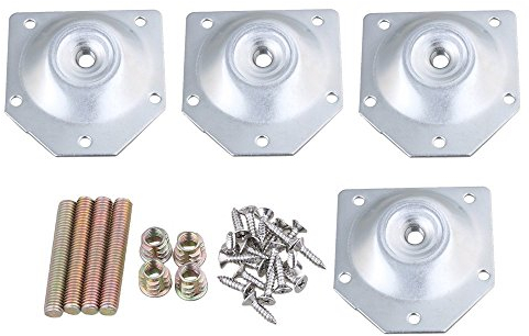Sgerste 70 x 67 MM ferro argento per gambe di forza industriale piastre di montaggio t-plate per divano gambe del tavolo, confezione da 4