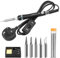 Tabiger 60W Soldering Iron Kit, Adjustable Temperature 220-450°C, 9 in 1, Gun Style, Corded Electric, Silicone Handle, Includes 5 Tips, Solder Wire, Stand & Sponge, 55in Cable, Red LED Indicator