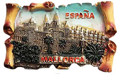 Calamita da frigorifero 3D di Palma Cathedral of Maiorca Spagna regalo regalo di viaggio souvenir decorazione casa e cucina, Mallorca Spagna frigorifero magnete