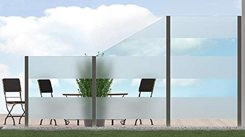 Bijon Sichtschutz Glas Terrassen, Windschutz Glaszaun, Garten, Oberer Bereich satiniert PG10-G | 119x183,5cm