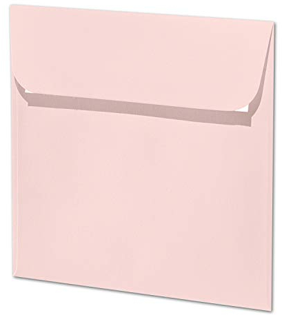 ARTOZ 25x quadratische Briefumschläge zartrosa (Rosa) 100 g/m² - 16 x 16 cm - Kuvert ohne Fenster - Umschläge mit Haftklebung