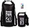 XENOBAG Wasserfeste Tasche 3 Liter o. 20 Liter/Dry Bag/Ocean Pack 3l o. 20l / wasserdichter Beutel/Drybag mit verstellbarem Schultergurt und Sicherheitsverschluss (Schwarz, 20 Liter)