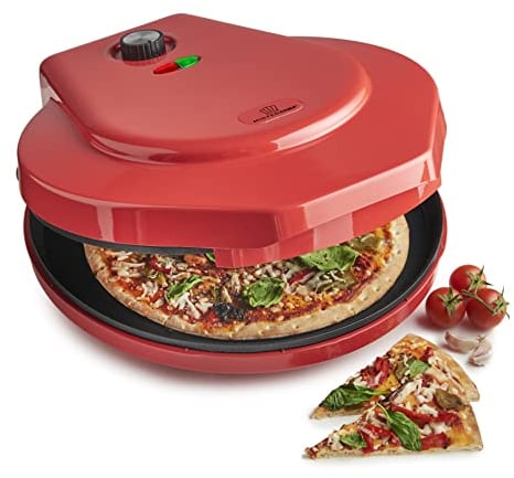 MisterChef Electric Pizza Maker 1400W, Indoor Portable Pizza Oven, Crepe, Pancake and Omelette Maker, 12 Inch / 30cm, Energy Efficient, Free Recipe Book Enclosed, 2 Year Warranty