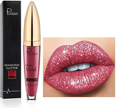 18 Farben Diamant glänzender langanhaltender Lippenstift,3D Shining Stars Perlglanz Lipgloss,Shimmer Metallic Texture Liquid,lang anhaltender Lipgloss,wasserdichte langlebiger Not Stick Cup (15)