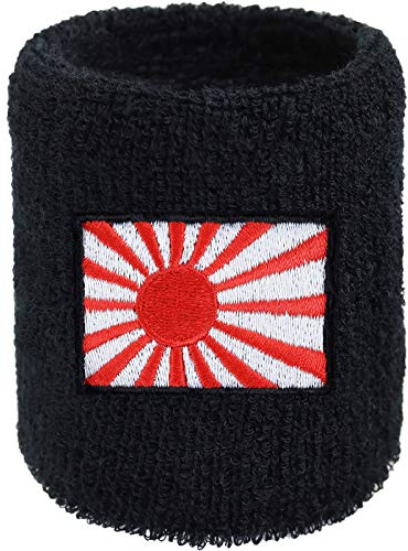Kamikaze Schweissband Fahne Stickerei Designer Schweißband Extreme Sport Bestickt & Absorbierendes Frottee Wristband Motorcross Geschenk Biker Schweiß-Armband