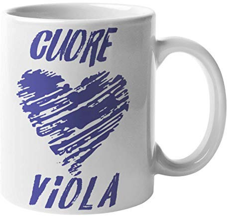 CHEMAGLIETTE! Tazza Stampata Divertente Idea Regalo Mug Tifosi Fiorentini Con Stampa Cuore Viola