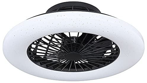 Deckenventilator mit Beleuchtung und Fernbedienung leise Deckenleuchte mit Ventilator Dimmbar, Sterneneffekt CCT Nachtlicht Timer, 30 Watt LED 1800lm 3000-6500K, D 50 cm, Wohnzimmer Schlafzimmer