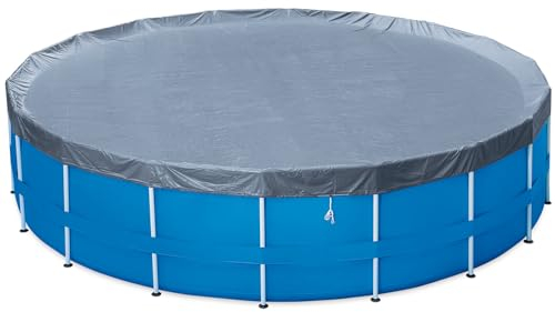 Summer Waves - Lona para Piscina Tubular Fuera del Suelo, 4,88 m, Solapa para Piscina Redonda, protección de 4 Estaciones, Barrera contra Vegetales, Algas e Insectos, Mantenimiento de la Temperatura