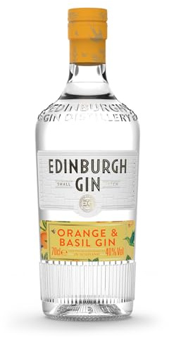 Edinburgh Gin Orange and Basil Flavoured Gin 70cl | 40% ABV | 100% Naturally Flavoured | Crafted with Sweet Valencian Orange Peel and Fresh Basil Leaf | Ideal for Use in Cocktails | Perfect for Gifts