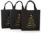 Logbuch-Verlag 3 kleine Geschenktaschen Weihnachten Filztaschen schwarz gold Verpackung für Geschenke Kunden Mitarbeiter 18 x 20 x 5 cm