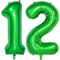 Number 12 Balloons Green, 40 Inch Dark Green Helium Foil Number 12 Balloons, Large Number Balloon Age Balloon Self Inflating for Boys 12th Birthday Wedding Anniversary Party Decorations(Digital 12)