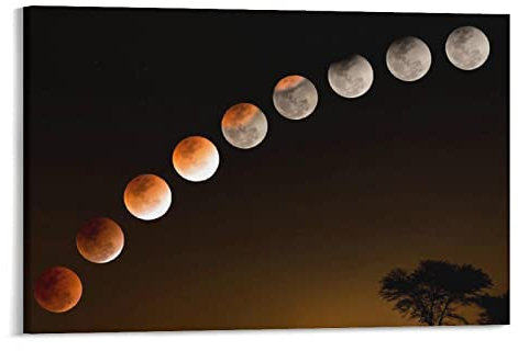 Lunar Eclipses 2022 Poster Bild Druck Wandkunst Poster Gemälde Leinwand Poster Kunstwerke Raum Ästhetik 40 x 60 cm
