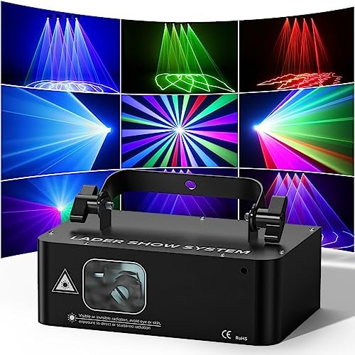 RGB Animiertes Discolicht Partylicht, LED Bühnenprojektionslicht mit DMX 10CH Großwinkelscan Master-Slave Selbstfahrmodus DJ Effektstrahler geeignet für Bühnen Partys Bar Geschenke Festival