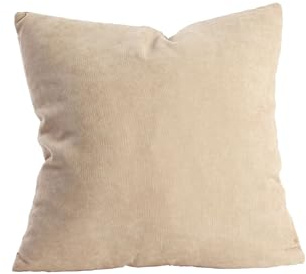 deco-raum ÖKO-TEX® Dekokissen 45x45 cm mit Füllung (380g) – Waschbares Sofakissen mit Reißverschluss – Sand, 2 Stück
