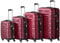 Zelsius Koffer Set 4 Stück, Rot | ABS Hartschalenkoffer mit Zahlenschloss, 4 Rollen und Innen Trennwand | Handgepäckkoffer, Hartschalenkoffer Set 4 teilig, Trolley, Koffer Groß, Luggage Set