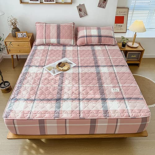 JIANINGHOME Bettlaken mit,200x220,Weiches Spannbetttuch, Extra Tief, FüR Einzel, Doppel, Kingsize Und Super-Kingsize-Betten, Waschbarer Matratzenschutz