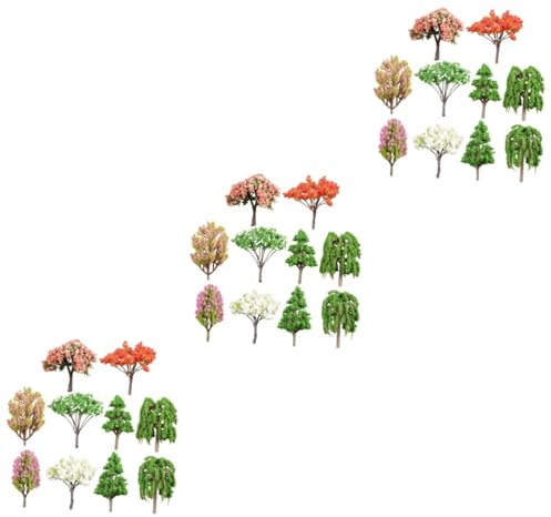 HOMSFOU 3sets Artificial Mini Trees Craft Micro Landscape Materials Simulation Plant Model for Miniature Scene Layout 10pcs*3