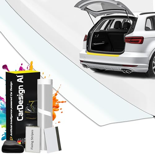 CarDesign AI Ladekantenschutz passend für VW Passat B7 Variant 2010-2014 (5-Türer Kombi): Komplettset mit passgenauer Lackschutzfolie, Kratzschutz für Kofferraum/Stoßstange Auto (Transparent)