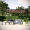 Avril Paris Tonnelle Pergola Aluminium 4x3 m Anthracite - Toile en Polyester Coulissante Rétractable Taupe - Pergola Jardin Exterieur - Résistante aux UV – Havana