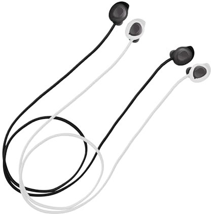 kwmobile 2X Halteband kompatibel mit Samsung Galaxy Buds FE Headphones - Kopfhörer Halter Band Strap in Schwarz Weiß