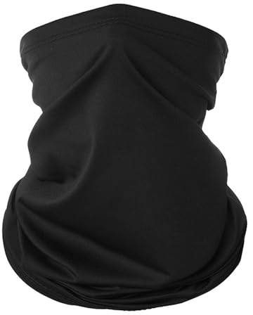 HSIXHAF Multifunktionstuch Mundschutz | Bandana Herren Damen Schlauchschal Halstuch Gesichtsmaske Mund-Nasen-Schutz Maske Sonnenschutz Baumwolle Outdoor | elastisch atmungsaktiv waschbar - Schwarz