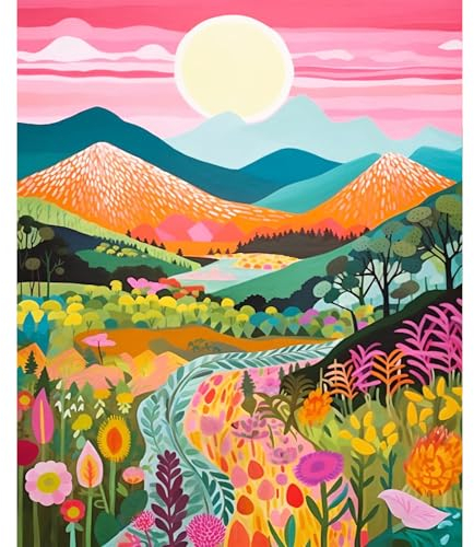 YALKIN Malen Nach Zahlen Erwachsene, Paint by Numbers Malen Nach Zahlen, DIY Landschaft mit Pinseln und Acrylfarben Handgemalt Ölgemälde Leinwand für Home Decor, Ohne Rahmen (40x50cm)