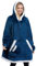 Giggling Getup tragbare Decken Hoodie für Damen Herren, Übergröße Flanell Sherpa Fleece Kapuzen Decke, Weiche, warme Decken Sweatshirt mit riesiger Tasche und Ärmeln für Erwachsene Marineblau