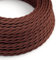 DC Voltage 3 Core Twisted Electrical Cable - 3m & 10ft Flex, Antique & Vintage Fabric Covered (Brown)