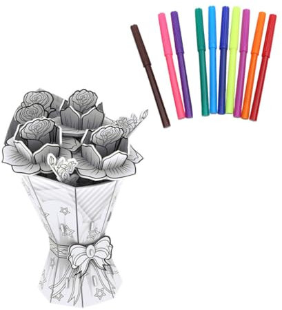 MOLUCKFU Puzzleteile Blumenpuzzle 3D-blumenpuzzle Graffiti-Blumen Kinderspielzeug Für Kinder