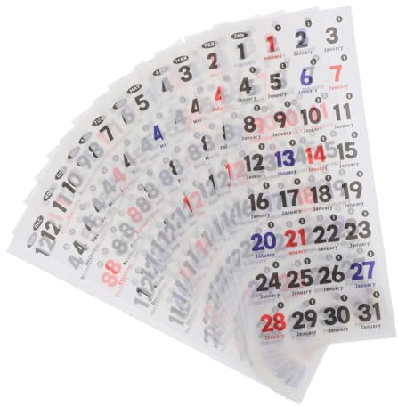 Operitacx 1 Set Tageskalender-aufkleber, Monatsplaner-aufkleber, Datumsaufkleber Für Planer, Zahlen, Datum Für Die Arbeit, Täglich Zu Erledigen, Budget, Familientagebuch