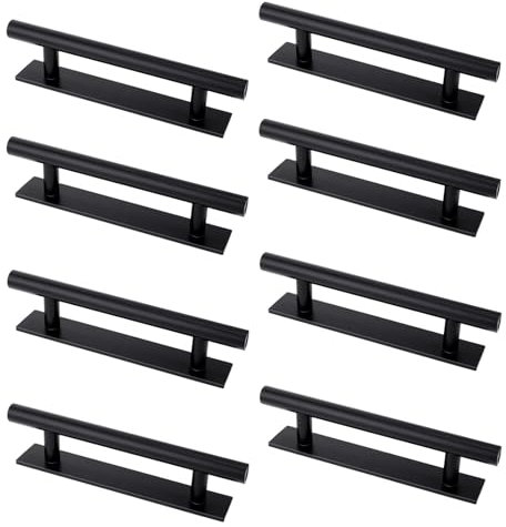 8 Pcs Handles, Wardrobe Handles, Stick On Handles, Self Adhesive Door Handle, Window Auxiliary Handle, Suitable for Furniture, Kitchen, Cabinets, Wardrobes (Black)