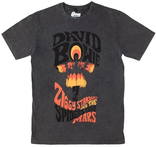 David Bowie Ziggy Stardust Limited Edition 999 Only Premium Wash T Shirt XXL Charcoal