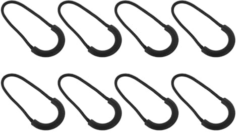 QUARKZMAN 16 Stück Reissverschluss Anhänger Ziehersatz, U Form Schieber Reißverschluss Zieherschnur Verlängerung Zipper Ersatz für Gepäck Rucksack Sportswear Handtaschen, 63,5 mm Schwarz