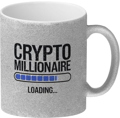 speecheese Crypto Millionaire loading Glitzer-Kaffeebecher für Krypto-Enthusiasten lustiger Krypto-Becher für Büro oder Homeoffice