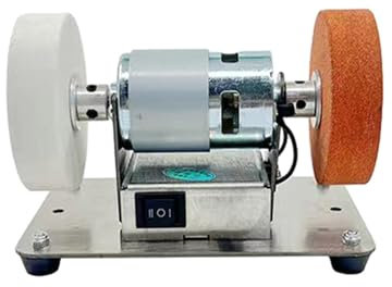 Rock Tumbler, Grinder Motor Micro Coarse And Fine Polishing Electric Grinding, Wheel Grindig Stone 100W Double Grinder Machine Artifact Table,DIY Tools