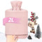 MUPAS Hot Water Bottle with Fleece Cover - 2L Large Leakproof Hot Water Bag (Pink)