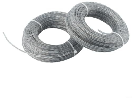 Línea de corte, núcleo reforzado, línea de desbrozadora, hilo de nailon, bobina de línea de 3 mm x 15 m para KOTARBAU, 2 juegos (15 m x 3,0 mm x 2 piezas)