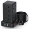 Tower Extension lead 5M, 13A Surge Protection Extension lead with Switch, 8 AC Outlets & 4 USB Ports Plug Extension Socket, Extension Cable 5M Mini Power Strip for Office, Home, Kitchen
