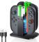 FYOUNG Base de carga de controlador para Nintendo Switch 2 (2025) para Joy con 2, estación de carga para Joycon 2, accesorios de controlador con cable, soporte de almacenamiento vertical con 4 puertos