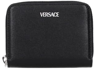 Versace Geldbörse für Damen, Leder, schwarz, mit Reißverschluss, hergestellt in Italien, klassisches Medusa-Detail
