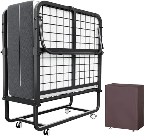 CAIYUN Klappbett 190x80 cm (Kinderbettgröße) mit hochwertiger 13-cm-Memory-Schaum-Matratze – Praktisches Tages- und Gästebett für Erwachsene inkl. Lenkrollen & Staubschutzhülle