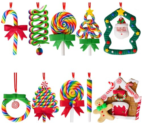 Weihnachtsbaumschmuck 10 Stück Weihnachtsdeko Weihnachts-Lutscher-Ornamente | Zuckerstangen Weihnachten deko, Christbaumschmuck, Weihnachtsanhänger für Weihnachten Neujahr Winter Dekoration