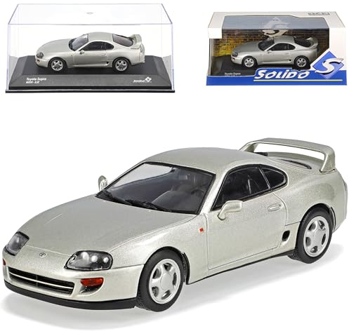 alles-meine.de GmbH T*o*y*o*t*a Supra MKIV Coupe Silber 1993-2002 1/43 Solido Modell Auto mit individiuellem Wunschkennzeichen
