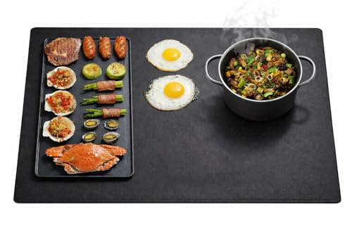 BLUESAKI HOME Induction Hob Protector Mat, Magnetic Silicone Glass Stove Top Cover, Heat Resistant Scratch Protector for Electric Induction Cooktops (MEDIUM/LARGE 52 x 80 cm)
