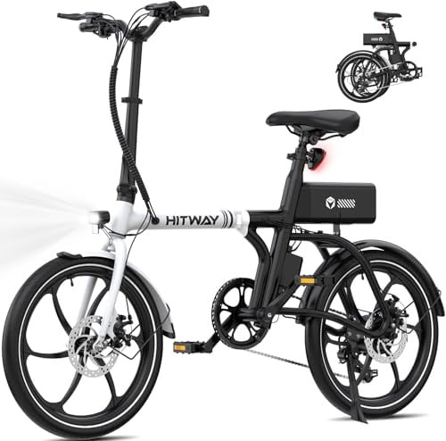 HITWAY Bicicletta Elettrica, Pieghevole E Bike 16/20 Pollici, Motore 250W Velocità Massima 25km/h, Batteria Al Litio 36V 9Ah, Autonomia 35-70/40-65km, Bici elettrica Urbana Pedelec per Adulti