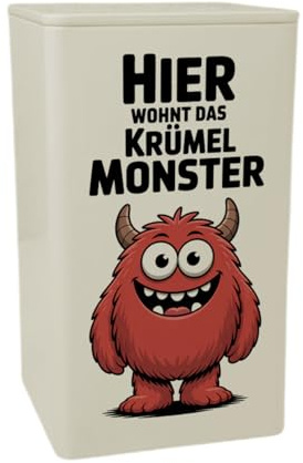 speecheese Dose 900ml Rotes pelziges Monster - Hier wohnt das Krümelmonster | lustige MetallDose 900ml mit Spruch für Sammler