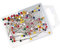 Wedo 56599 Buntkopf Stecknadeln (Kopfdurchmesser 3 mm, Nadellänge, 30 mm) 100 Stück, sortiert, farbig